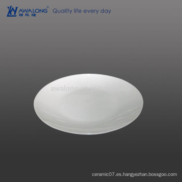 Plain White Light Transparente Fine Bone China Platos para cenas blancos a granel, personalizados Platos para cenas para restaurantes